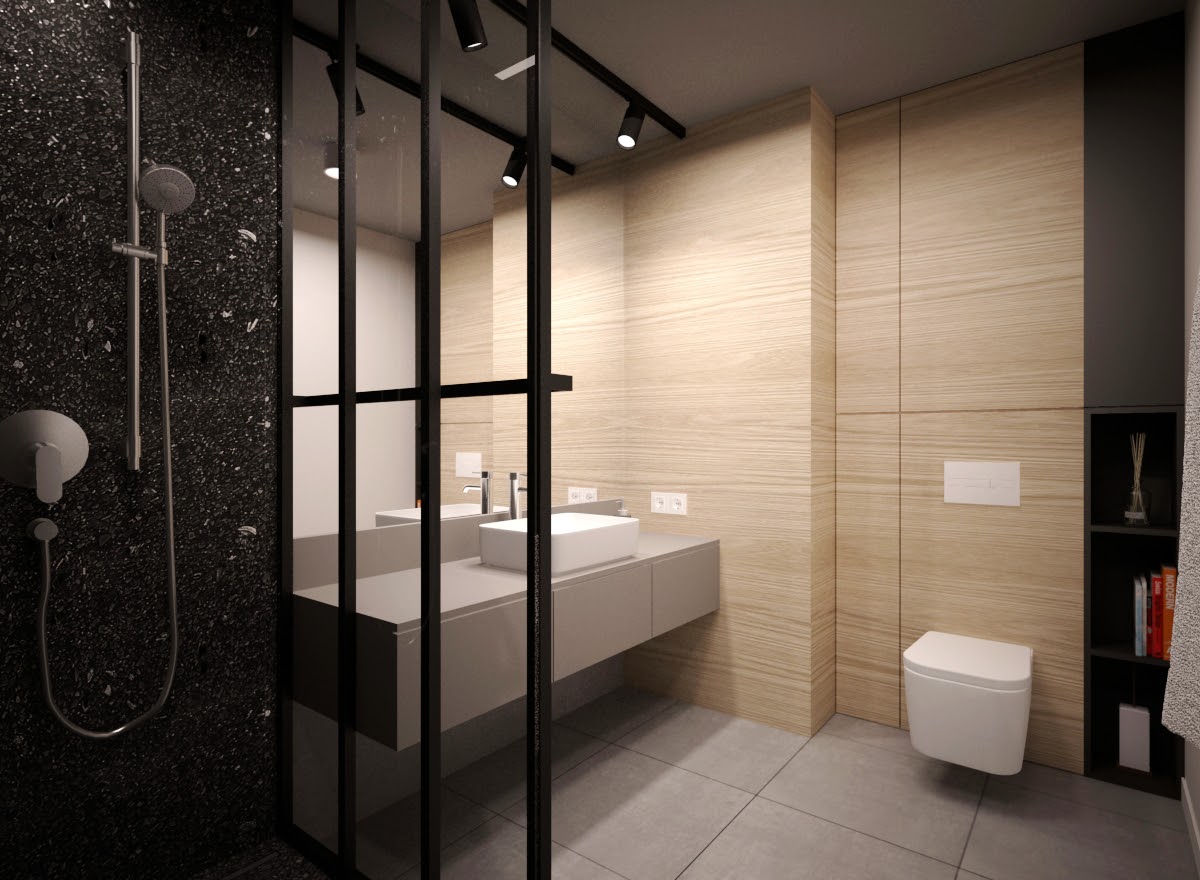 Drewniana zabudowa ociepla wnętrze.