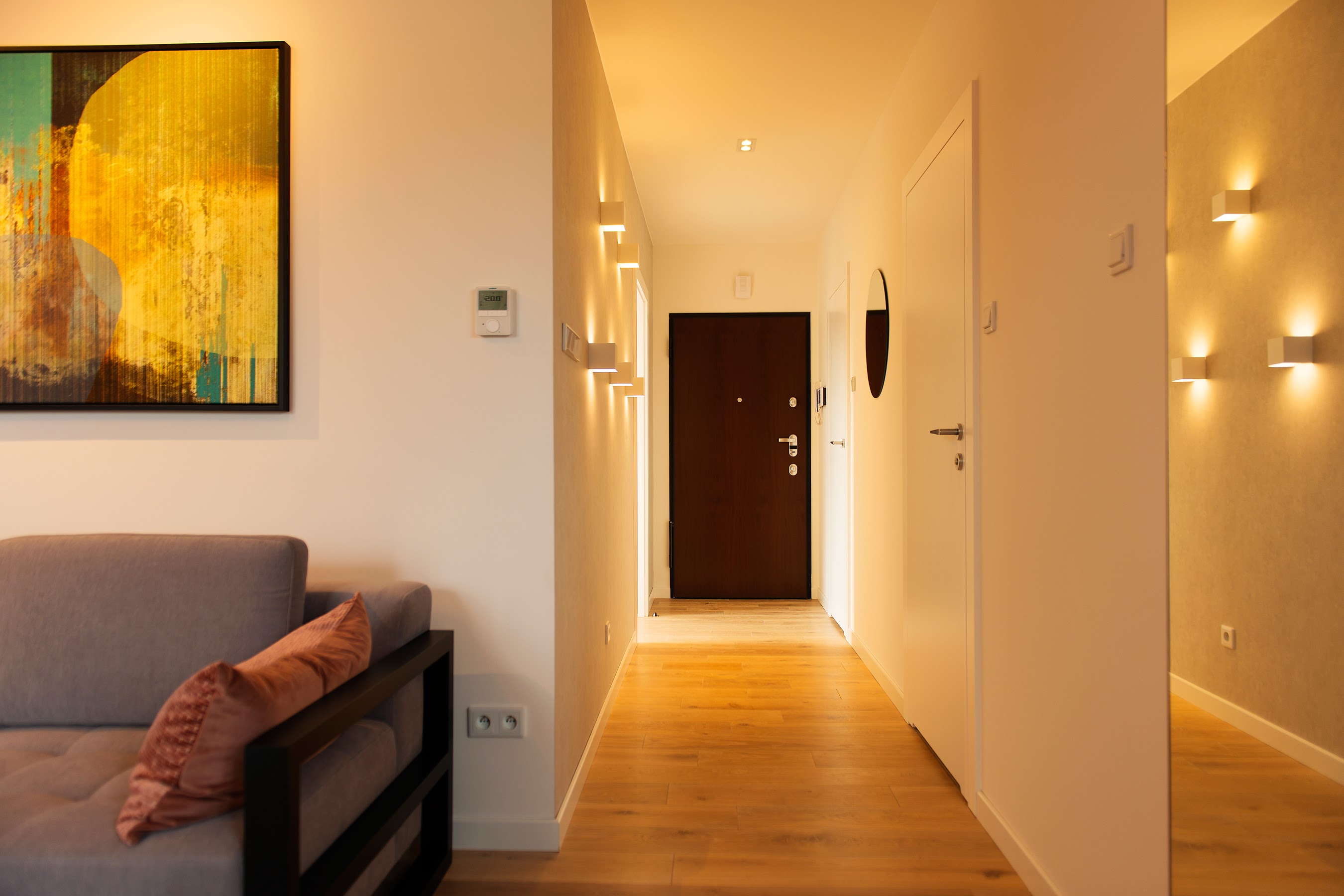 Ważym elementem projektu było światło, które buduje nastrój we wnętrzu.